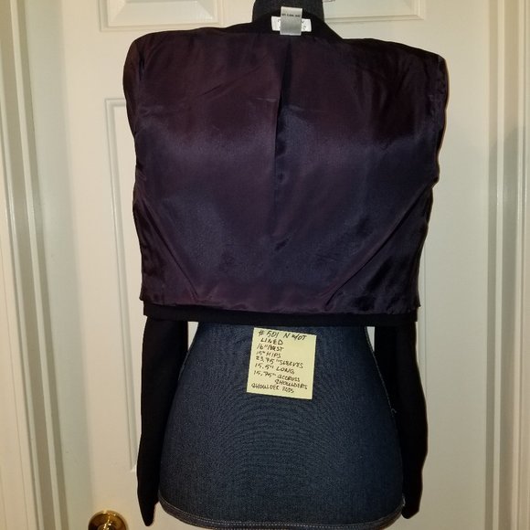 ✅501 NWoT Preview Collection Navy Blue Lined Bolero - Picture 7 of 9